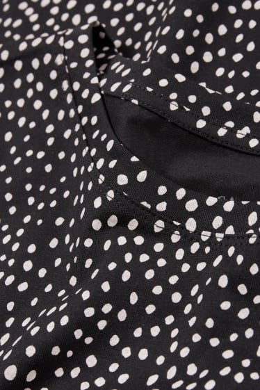 Dona - Samarreta de màniga llarga - de piquets - negre