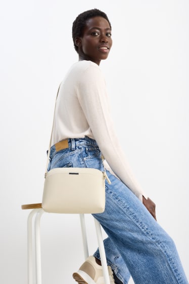 Women - Crossbody bag - faux leather - cremewhite