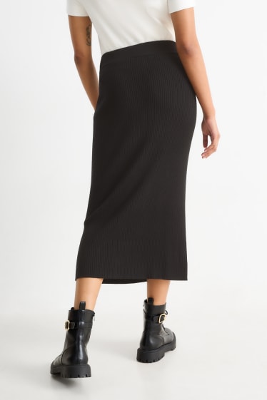 Femmes - Jupe en maille basique - noir