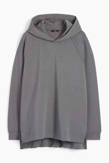 Femmes - Sweat à capuche basique - gris foncé