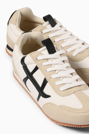 Women - Trainers - faux suede - light beige