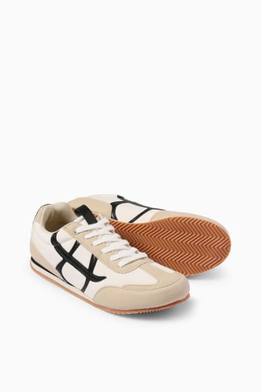 Women - Trainers - faux suede - light beige