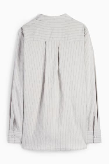 Dames - Blouse - krijtstrepen - lichtgrijs