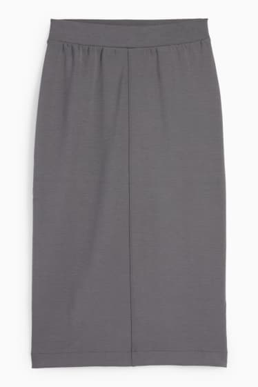 Damen - Basic-Bleistiftrock - dunkelgrau