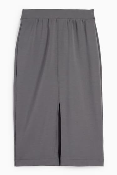 Damen - Basic-Bleistiftrock - dunkelgrau