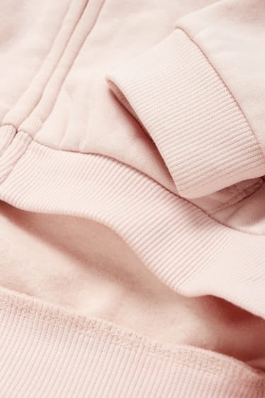 Enfants filles - Cœur - Sweat zippé en molleton avec capuche - rose