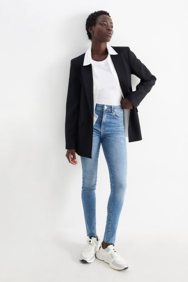 Femmes - Skinny jean - high waist - jean bleu