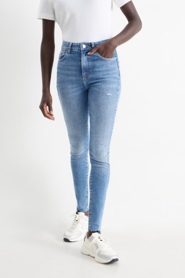 Femmes - Skinny jean - high waist - jean bleu