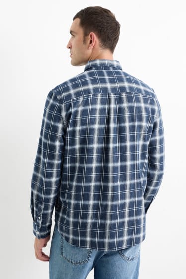 Herren - Hemd - Regular Fit - Button-down - kariert - dunkelblau