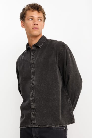 Herren - Jeanshemd - Relaxed Fit - Kent - schwarz
