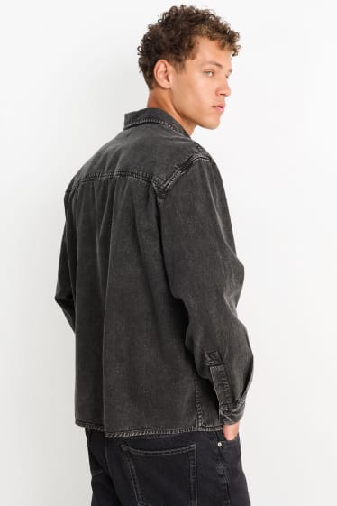 Herren - Jeanshemd - Relaxed Fit - Kent - schwarz
