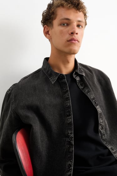 Herren - Jeanshemd - Relaxed Fit - Kent - schwarz