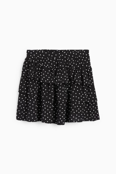Dames - Minirok - met stippen - zwart