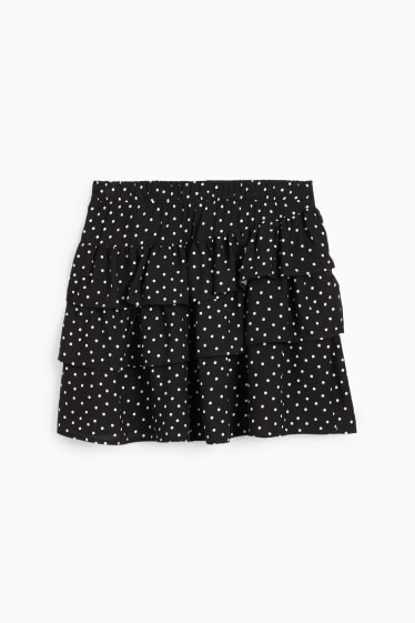 Dames - Minirok - met stippen - zwart