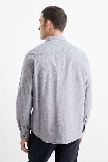 Herren - Hemd - Regular Fit - Button-down - grau