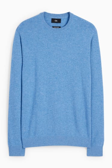Hommes - Pull en cachemire - bleu clair