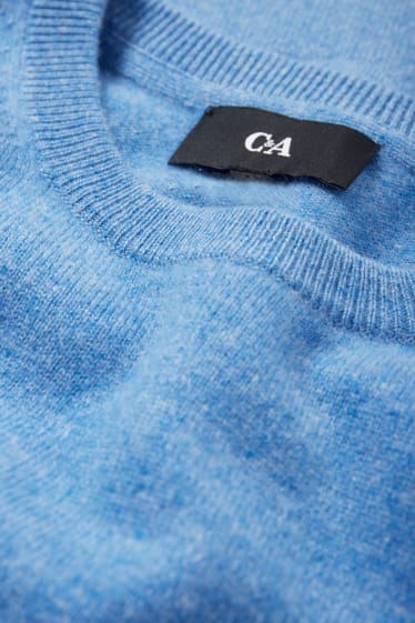 Hommes - Pull en cachemire - bleu clair