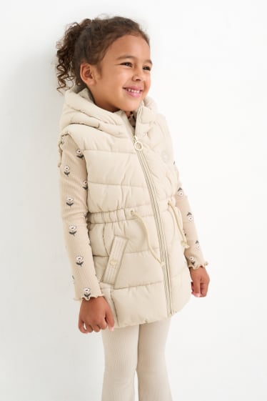 Enfants filles - Doudoune sans manches à capuche - déperlante - beige clair