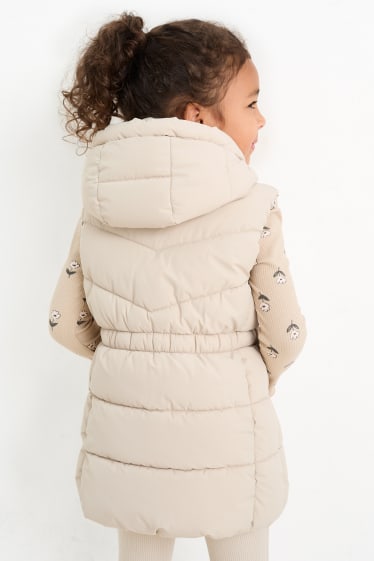 Enfants filles - Doudoune sans manches à capuche - déperlante - beige clair