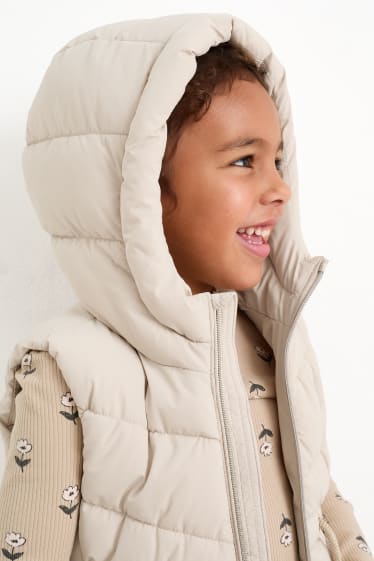 Enfants filles - Doudoune sans manches à capuche - déperlante - beige clair
