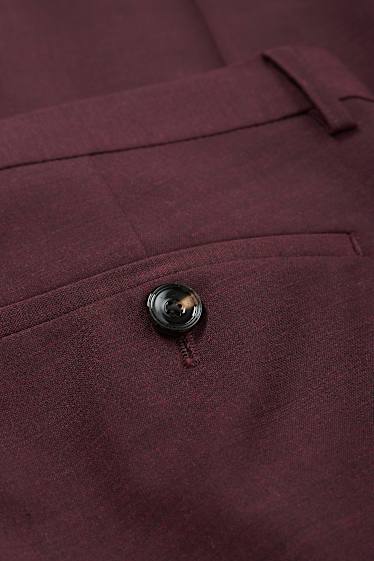 Hommes - Pantalon de costume - regular fit - Flex - 4 Way Stretch - bordeaux