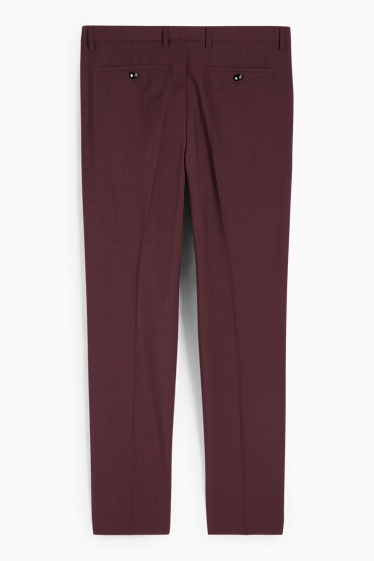 Hommes - Pantalon de costume - regular fit - Flex - 4 Way Stretch - bordeaux