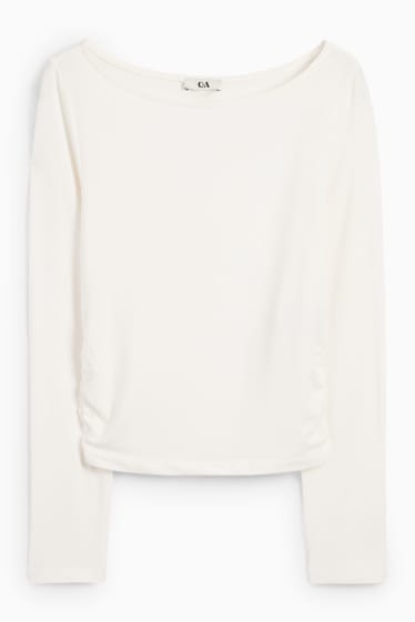 Damen - Langarmshirt - cremeweiß