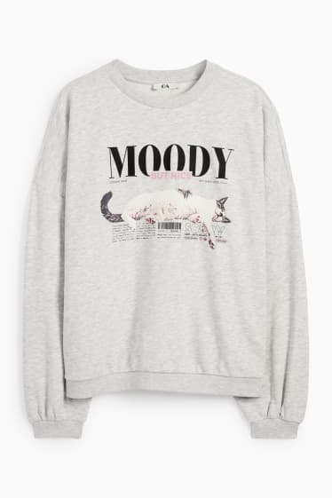 Damen - Sweatshirt - hellgrau-melange