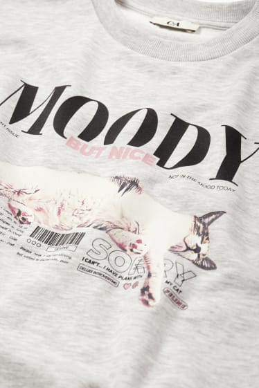 Damen - Sweatshirt - hellgrau-melange