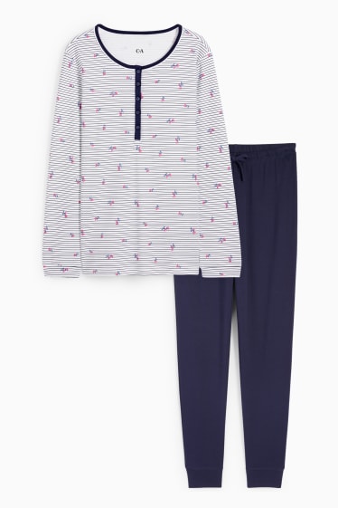 Damen - Pyjama - weiß
