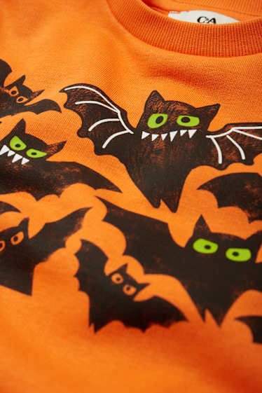 Bambini - Halloween - pipistrello - set - felpa e maschera - arancio scuro