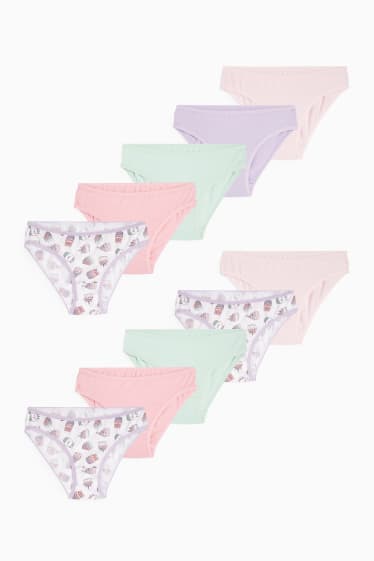 Kinder Mädchen - Multipack 10er - Cupcake - Slip - pink