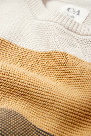 Neonati - Maglione per neonati - a righe - bianco crema