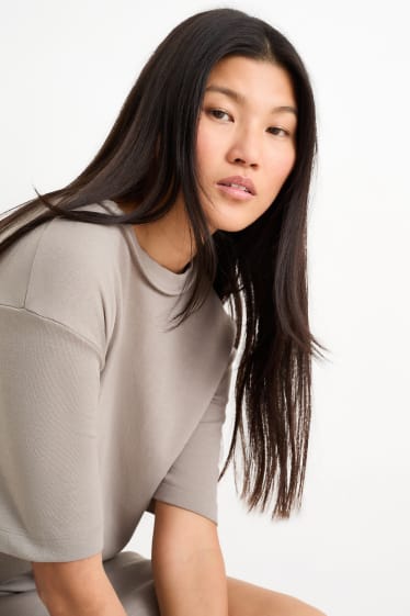 Damen - T-Shirt-Kleid - grau