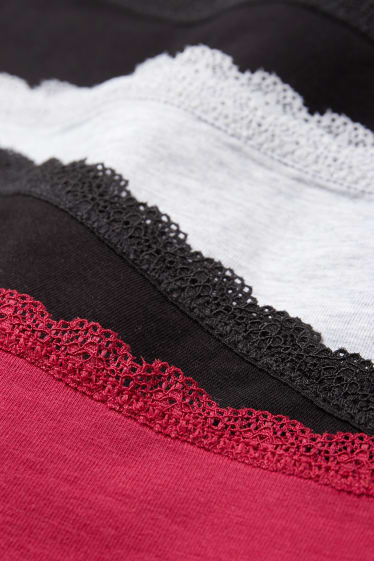 Dames - Set van 4 - slip - grijs