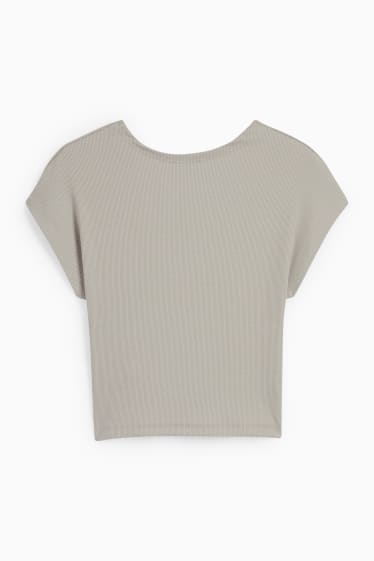 Kobiety - Krótki T-shirt - jasnoszary