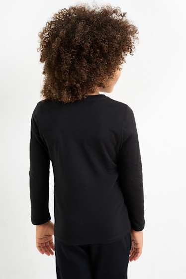 Bambini - Halloween - dinosauri - maglia a maniche lunghe - Glow in the dark - nero