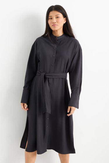 Damen - Blusenkleid - schwarz