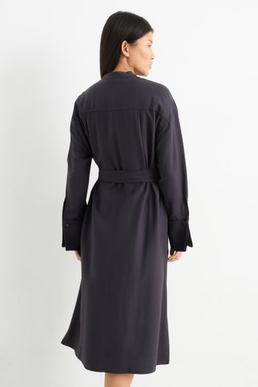 Damen - Blusenkleid - schwarz