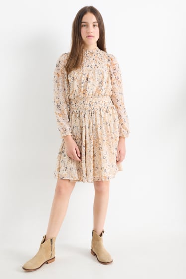 Copii - Fete - Rochie - cu model - bej deschis
