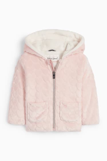 Baby Mädchen - Baby-Fleecejacke mit Kapuze - rosa