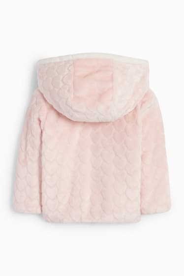 Baby Mädchen - Baby-Fleecejacke mit Kapuze - rosa