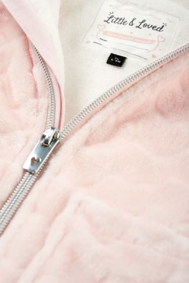 Baby Mädchen - Baby-Fleecejacke mit Kapuze - rosa