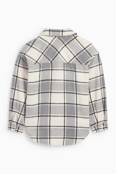 Children Girls - Flannel shacket - check - gray