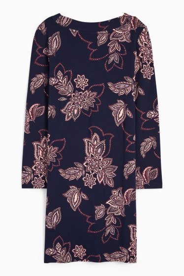 Femmes - Chemise de nuit - à fleurs - bleu foncé