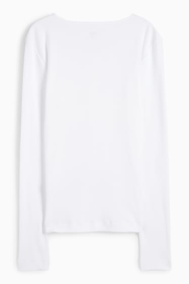 Damen - Henley Shirt - weiß