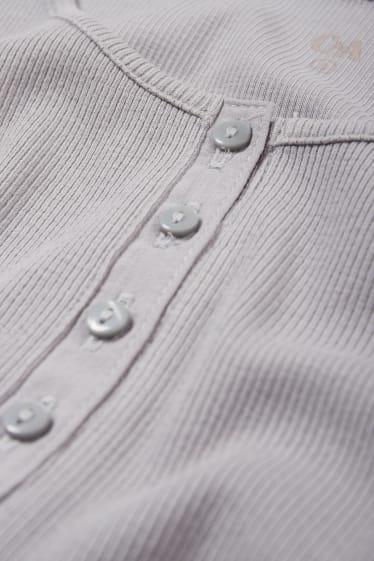 Donna - Maglia con collo serafino - grigio chiaro