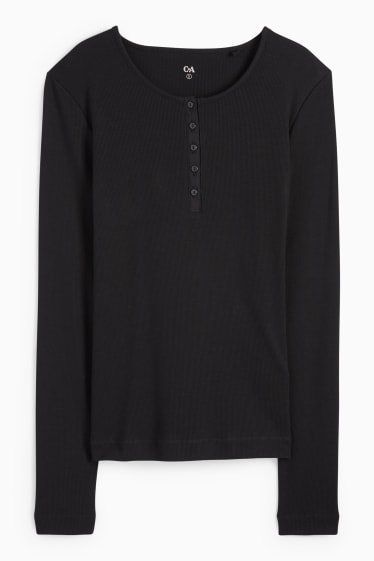 Donna - Maglia con collo serafino - nero