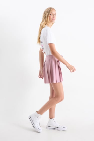 Femei - Fustă pantaloni - roz