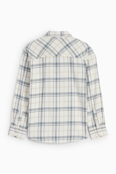 Niños - Camisa - de cuadros - beis